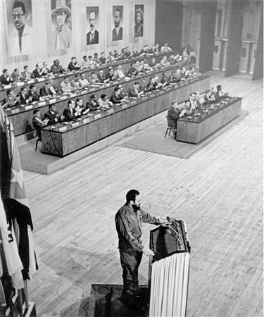 OSVALDO SALAS (1914 - 1992) Fidel Castro en la Tri Continental, 1981 Stampa...