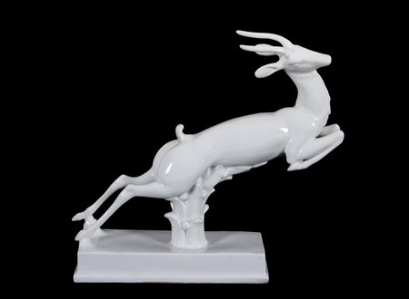 GIO’ PONTI - CARLO LORENZETTI Antilope, 1928 Scultura in porcellana bianca,...