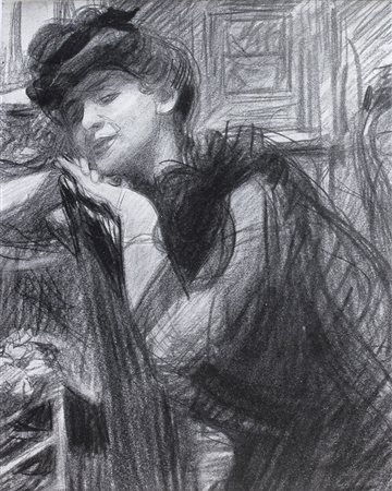 CAMILLO INNOCENTI Figura femminile Zincografia, 15,8 x 12,3 cm