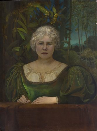 EDOARDO GIOJA Ritratto di donna, 1894 Olio su tavola, 92 x 68,5 cm Firma,...