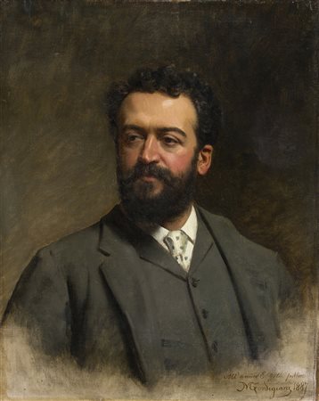 MICHELE GORDIGIANI Ritratto, 1887 Olio su tela, 74 x 59 cm Firma, data e...
