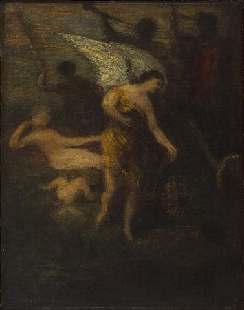 HENRI FANTIN-LATOUR La Reve du Poete Olio su tela, 41 x 37,5 cm Firma in...