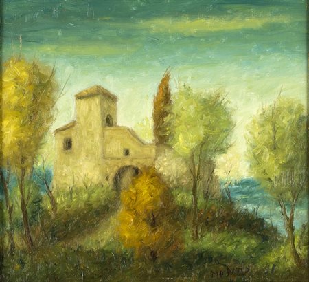 ANGILOTTO MODOTTO Paesaggio, 1941 Olio su tavola, 25 x 27,5 cm Firma in basso...