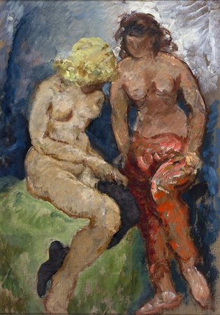 NINO BERTOLETTI Due nudi, 1965 Oilo su tela, 70 x 50 cm Firma in basso a...