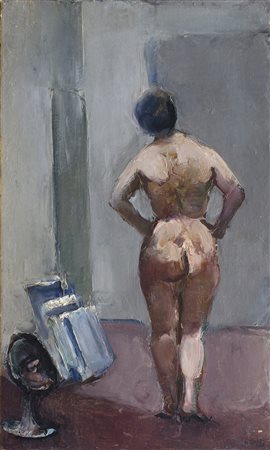 ALBERTO ZIVERI Nudo di schiena, 1962 Olio su tela, 50 x 30 cm Firma e data in...