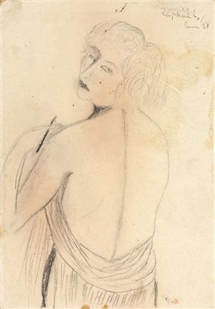ANTONIETTA RAPHAEL Autoritratto di spalle, 1928 Matita su carta, 22 x 15 cm...