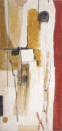 BICE LAZZARI Racconto n° 7, 1956 Olio su tela, 115 x 55 cm Firma, luogo e...