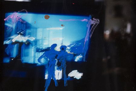 MARIO SCHIFANO Senza titolo, 1990-97 Tecnica mista su fotografia, 10 x 15 cm...