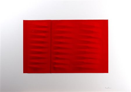AGOSTINO BONALUMI Senza titolo Acrilico su cartone estroflesso, 51 x 73 cm...