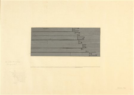 GIUSEPPE UNCINI Senza titolo, 1961 Matita e collage su carta fabriano, 47,5 x...