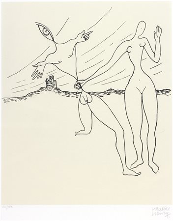 MAURICE HENRY Figure Litografia, es. 8/109, 25,5 x 21,5 cm (lastra) 45 x 35,5...