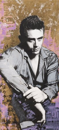 FRANCESCO BRUSCIA (1973) James Dean, 2006 Acrilico, foglia d'oro, glitter e...