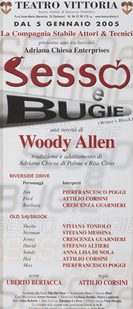 SESSO E BUGIE Locandina dello spettacolo teatrale scritto da Woody Allen e...