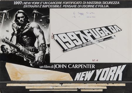 1997: FUGA DA NEW YORK Bozzetto per il film di fantascienza del 1981 diretto...