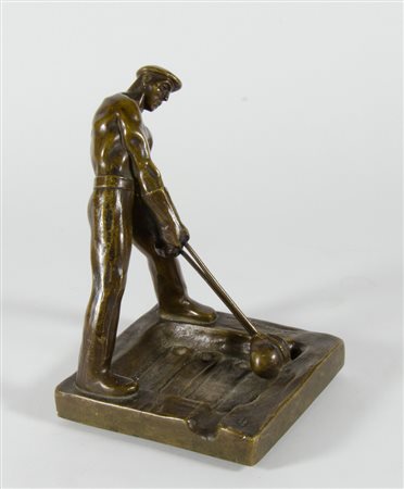 Heinrich Krippel 1883-1945 "Lavoratore" h. cm. 19 - scultura in bronzo a...