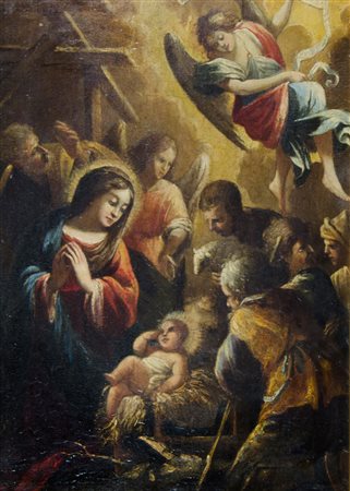 Ambito di Luca Giordano 1623-1705 "Madonna con bambino" cm. 28x20 - olio su...