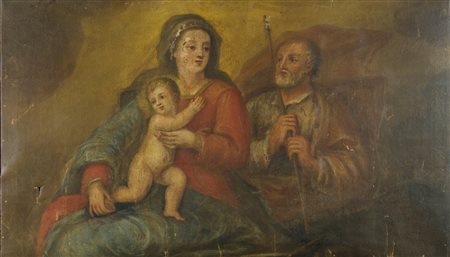 Maestro veneto del XIX secolo "Madonna con bambino" cm. 70x120 - olio su tela...