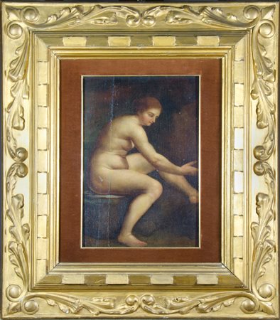 Maestro del XVIII secolo "Donna" cm. 42x28 - olio su tela su tavola