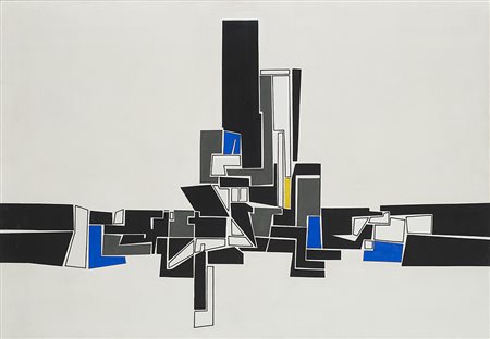 ROBERTO CRIPPA (1921 - 1972) Geometrico, 1950 olio su tavola, cm 70x100...