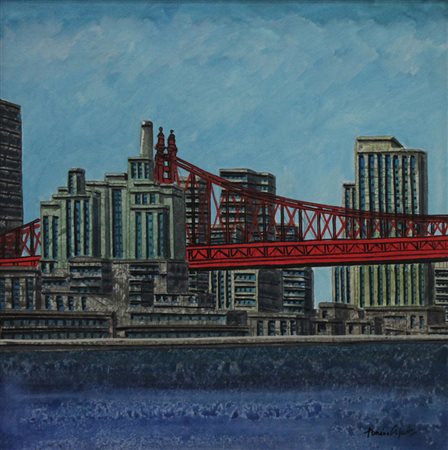 Tonino Caputo (Lecce 1933) Bridge and Factory Acrilico su tela dim. 30X30...