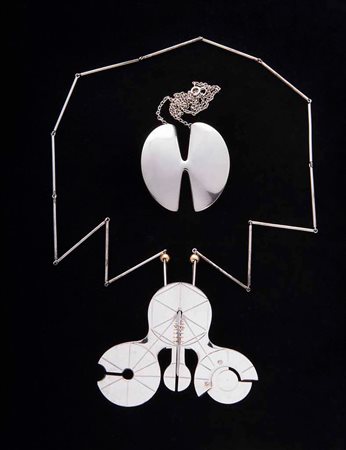 Pendente in argento, disegno di Nanna e Jorgen Ditzel per Georg Jensen, 1958...