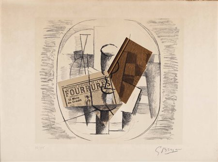 Georges Braque (1882-1963), Senza titolo, 1958, litografia a colori, cm...