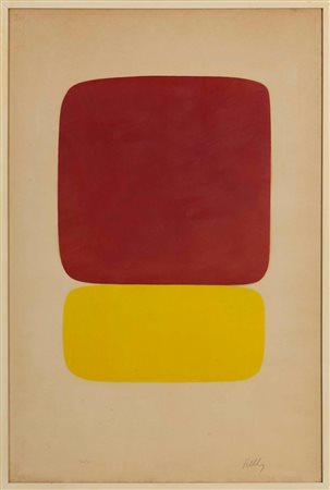 Ellsworth Kelly (1923-2015), Rouge sur jaune clair, litografia a colori, cm...
