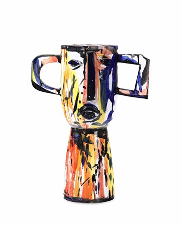 Ugo Nespolo (1941), Omaggio a Picasso, 1999, ceramica, cm 56x47 Bottega...