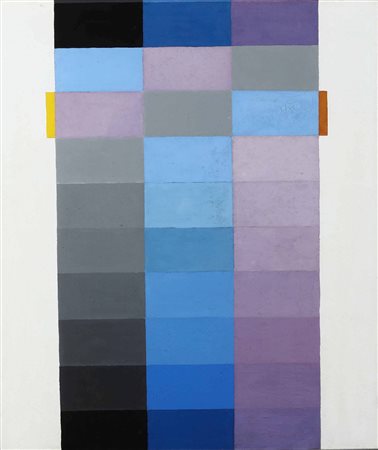 Giancarlo Bargoni (1936), Ritmo nero bleu e viola, 1963, olio su tela, cm...