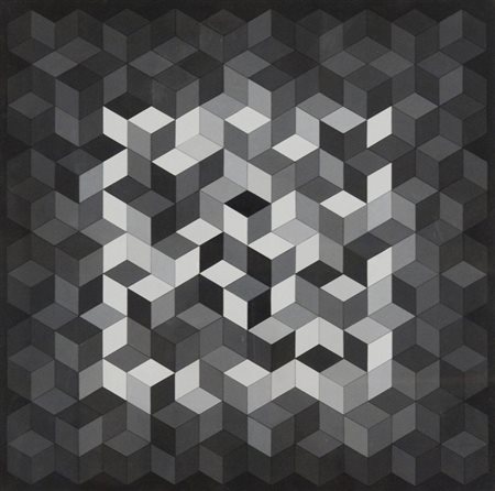 Victor Vasarely (Pecs 1906 Parigi 1997) Méh-Gris, 1967 Tempera su tavola, cm....