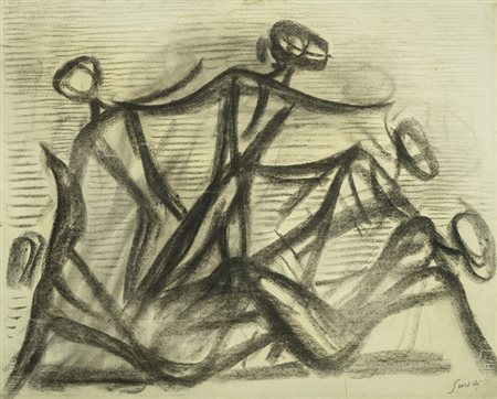 Virgilio Guidi (Roma Venezia 1984) Disperazione, 1947 Carboncino su...