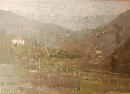 Sorbi Raffaello (Firenze 1931) Paesaggio, Olio su tavola, cm. 5,5x8. Firmato...