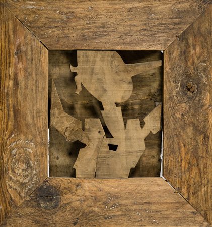 Antonio Bobò (Livorno ) Pinocchio in cornice 1, Legno sagomato, cm. 43x41x3....