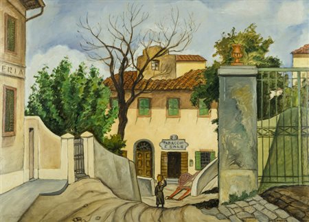 Giovanni Zannacchini (Livorno 1939) Senza titolo, Olio su cartone, cm. 68x92....