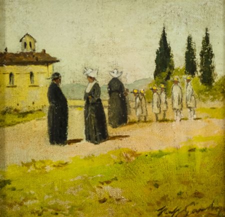 Raffaello Gambogi (Livorno Livorno 1943) Piccolo convento, 1915 Olio su...