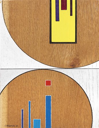 Luigi Veronesi Milano 1908 - 1998 Costruzione L2, 1977 Olio su tavola, cm....