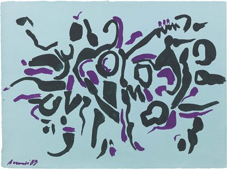 Carla Accardi Trapani 1924 - Roma 2014 Verde viola, 1989 Gouache su carta,...