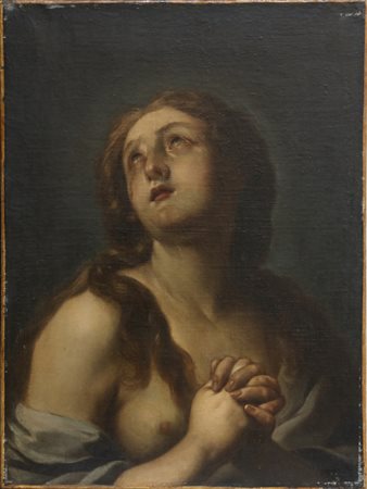 TREVISANI FRANCESCO (1656 - 1746) Ambito di. Maddalena. Olio su tela . Cm...