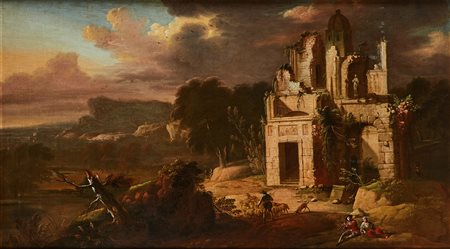 DE MARCHIS ALESSIO (1684 - 1752) Paesaggio della campagna romana, con rudere...