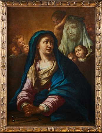 ARTISTA VENETO DEL XVII SECOLO Santa Veronica in preghiera. . Olio su tela ....