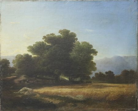 MANES ANTONIN (1784 - 1843) Paesaggio. Olio su tela . Cm 34,00 x 43,00....