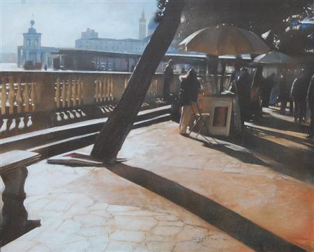 Antonio Sgarbossa, "Arte a Venezia", olio su tavola cm 40x50, firma...