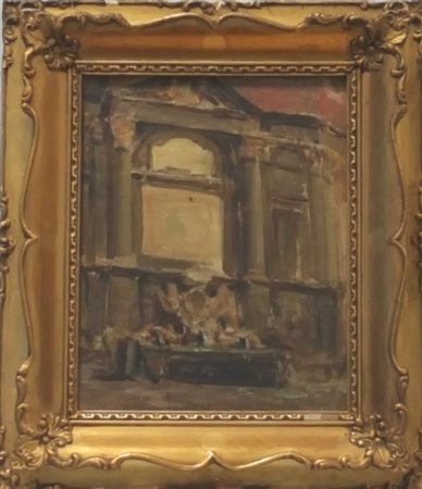 Anonimo, "Fontanone", olio su tavola cm 30x24