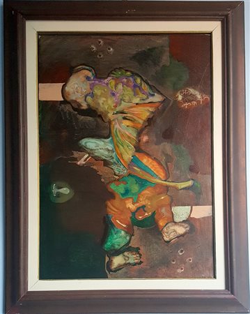 Giannetto Fieschi, "Infante sesto", 1968, olio su tela cm 50x70, timbro ed...