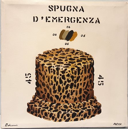 Fabrizio Plessi/Vanni Viviani, 1973, "Mutamento d'emergenza", olio su tela cm...