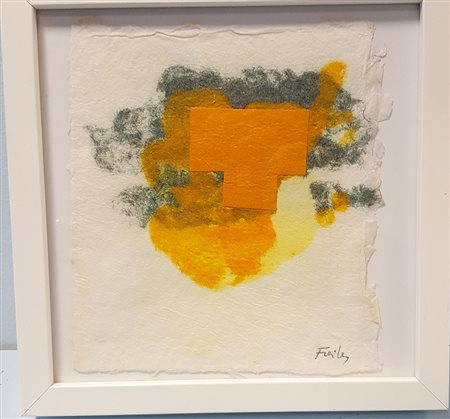 Antonio Freiles, "Senza titolo", 2010, carta a mano a colori cm 20x18 firma...