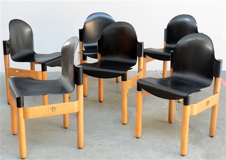 Gerd Lange (1931) Lotto composto da sei sedie impilabili modello "Thonet...