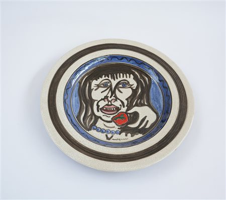 Giuseppe Migneco (Messina 1908 - Milano 1997) piatto in ceramica...