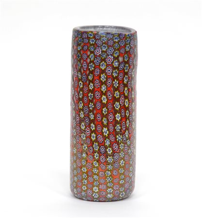 Manifattura di Murano, vaso cilindrico a murrine "millefiori". Produzione...