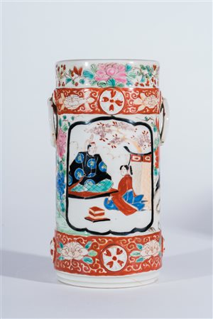 Arte Cinese Bitong in porcellana in stile Kutani Cina o Giappone, XIX secolo...